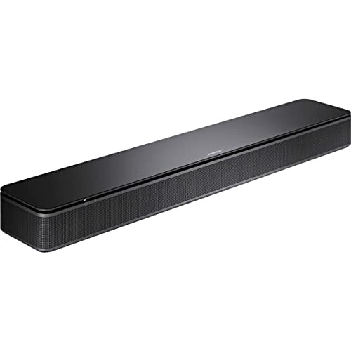 Black soundbar speaker for audio enhancement